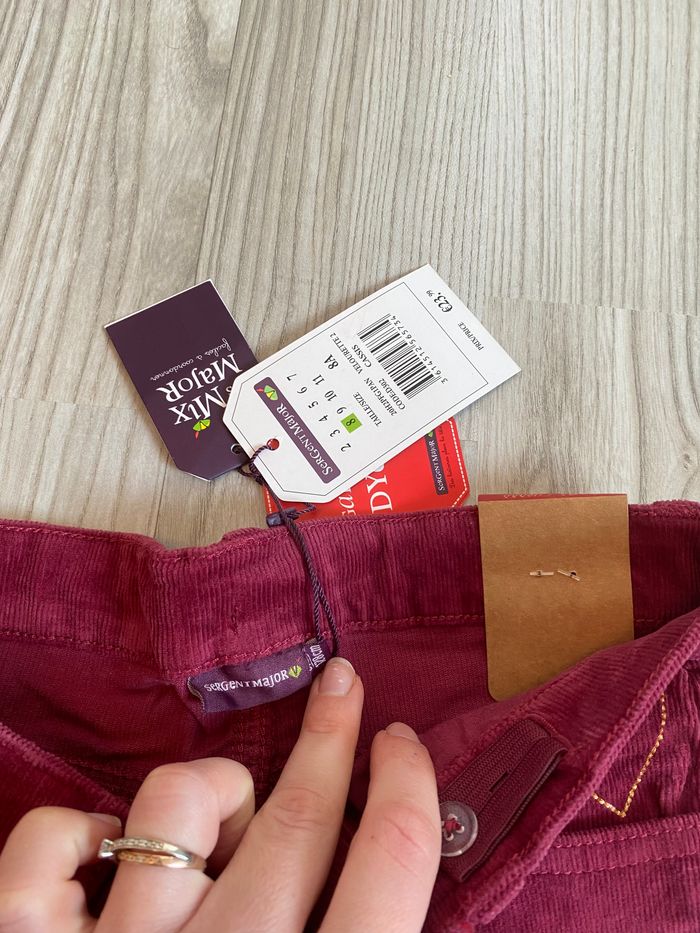 Pantalon velours bordeaux neuf 8 ans SGM - photo numéro 2
