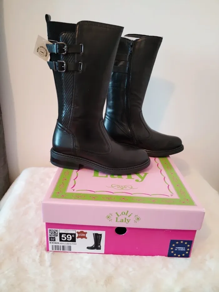 Bottes en Cuir Véritable pour Fille - Neuves avec Boîte - T.32 PROMO - photo numéro 6