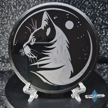 Gravure sur sous verre Chat