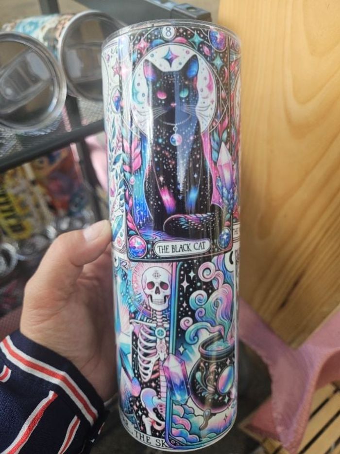 Gourde tumbler isotherme halloween cartes tarot