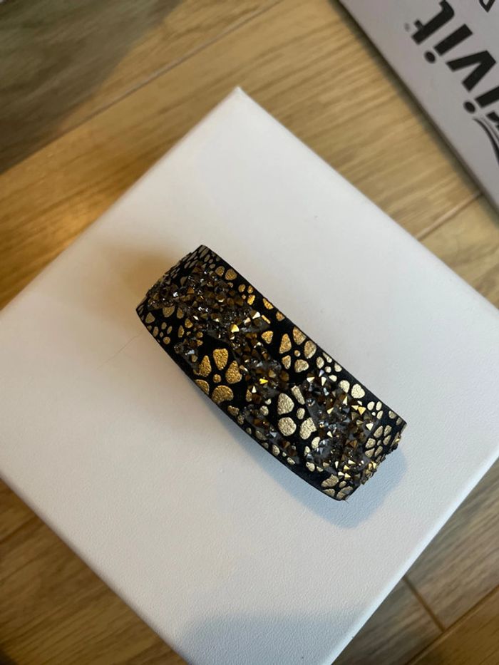 Bracelet jonc magnétique marron et dorée - photo numéro 2