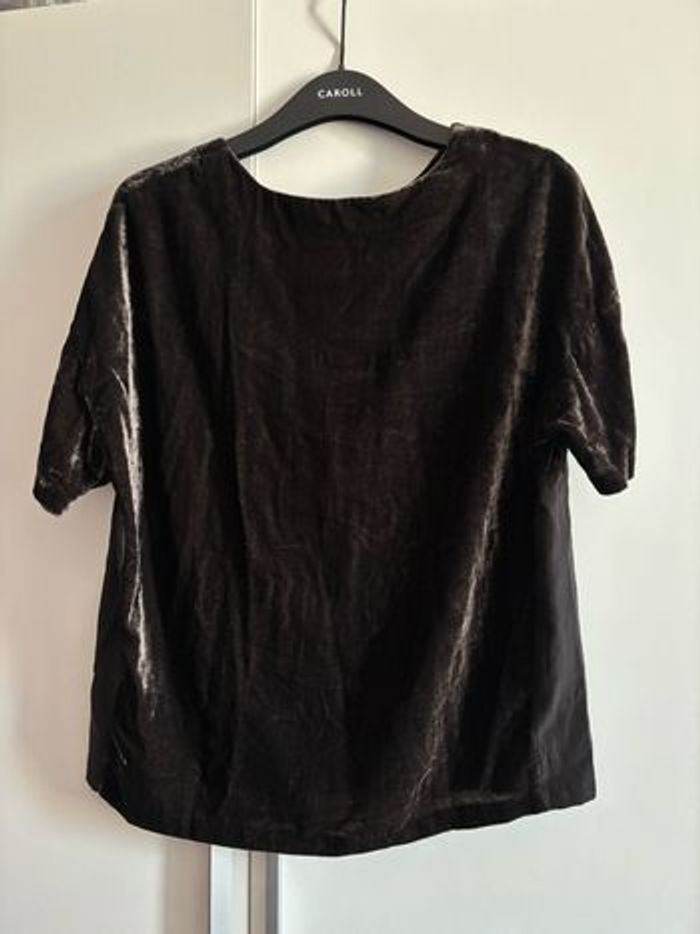 Blouse kaki velours