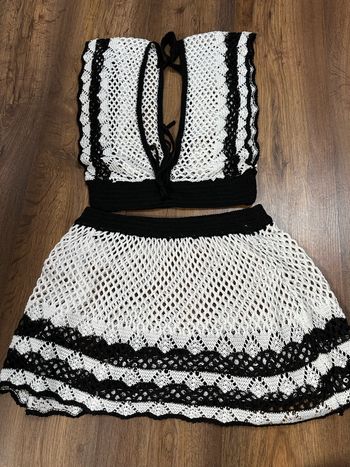 Ensemble été haut jupe crochet taille L