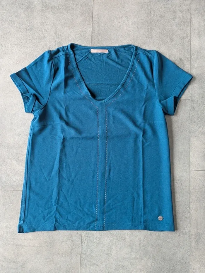 T-shirt bleu canard LPB Woman – Taille S/M – petits défauts