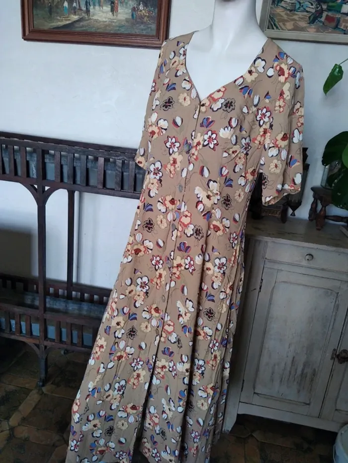 Robe longue printemps été fleurs flower vintage rétro cottage country core - photo numéro 6