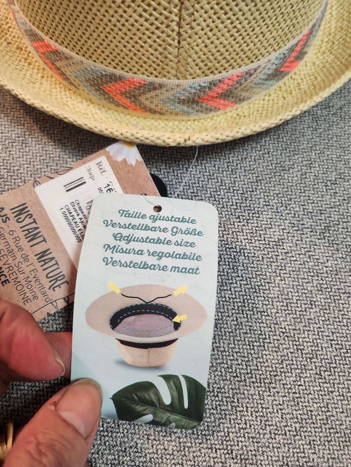 Chapeau en paille elisa ajustable achetée chez botanic neuf - photo numéro 5