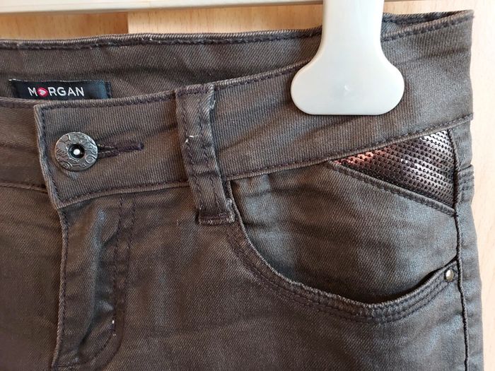 Pantalon brun brillant Morgan. - photo numéro 2