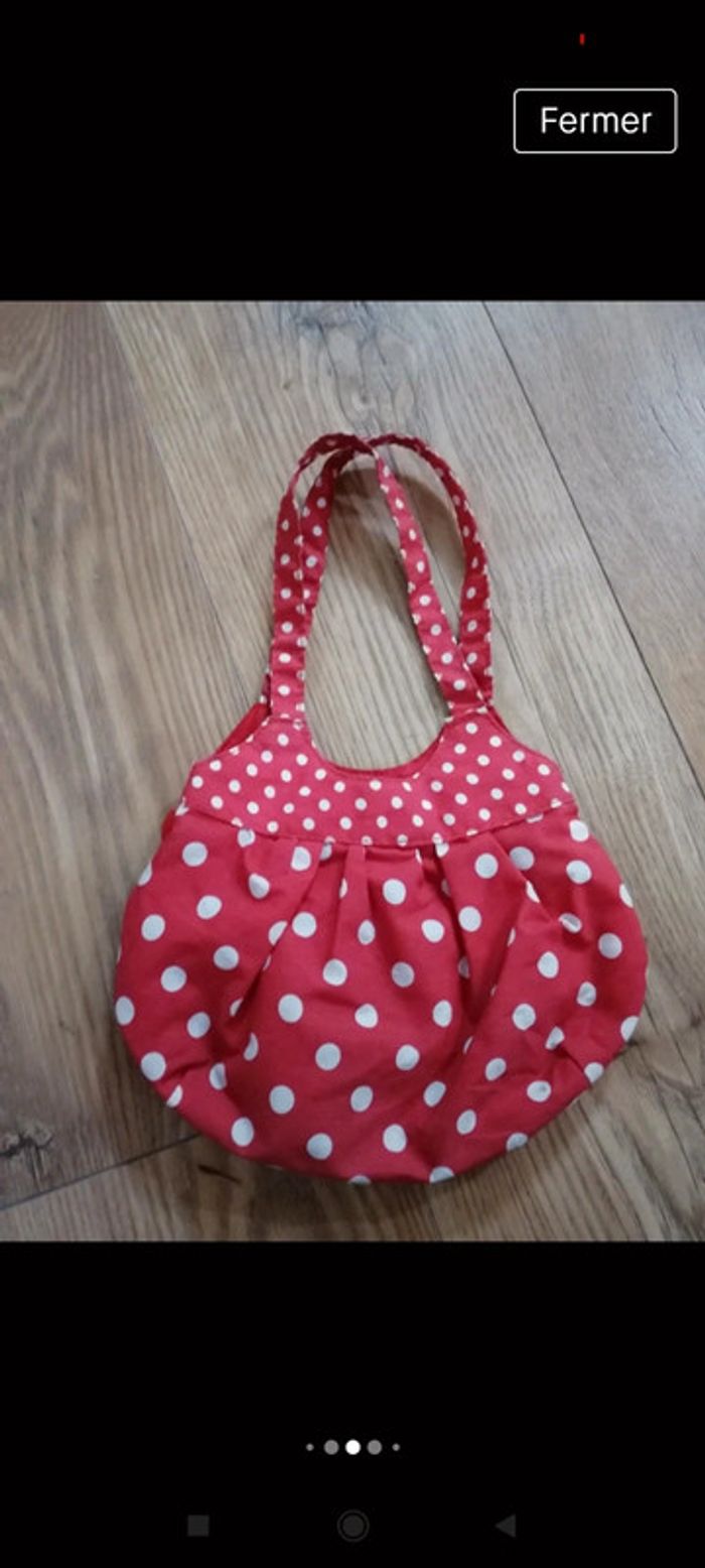 🌺Petit sac à main fille H&M rouge à pois🌺 - photo numéro 4