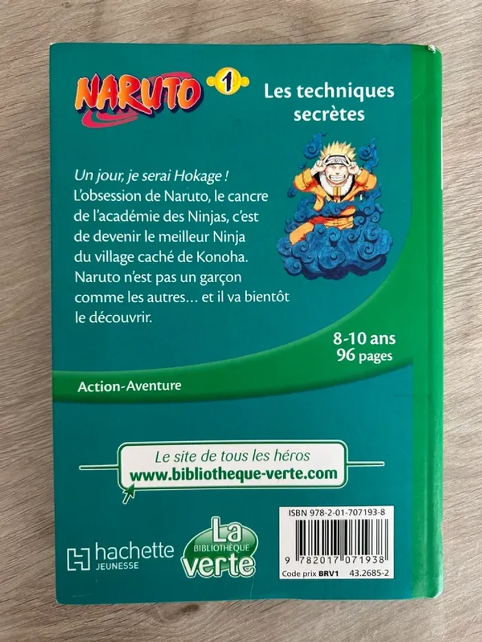 Livre Naruto tome 1 bibliothèque verte - photo numéro 2