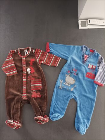 Lot de 2 pyjamas velours