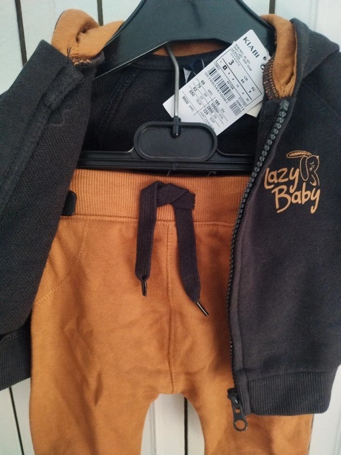 Ensemble veste sweat zippée et jogging garçon 3 mois neuf - photo numéro 3