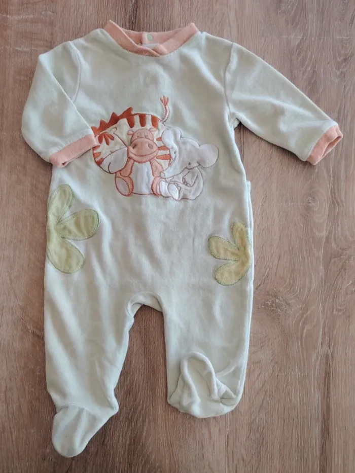 Pyjama velours 1 pièce