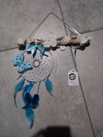 Attrape rêves fait main bleu