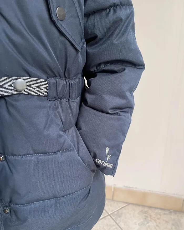 Manteau bleu marine à capuche et ceinture 4 ans - Catimini - photo numéro 7