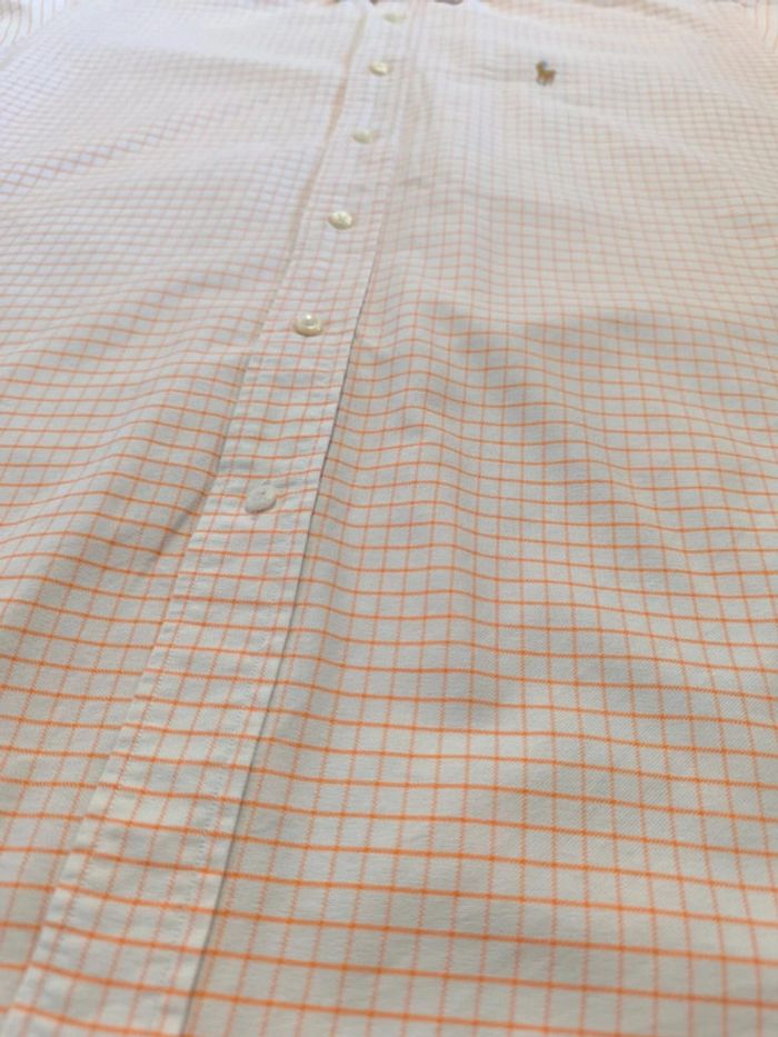 Chemisette à carreaux - Ralph Lauren - Blake - Logo brodé premium - Blanc, orange - Taille M - photo numéro 5