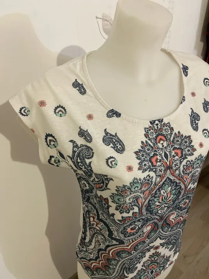T-shirt à manches courtes imprimé Calaieu Taille 36 - photo numéro 2