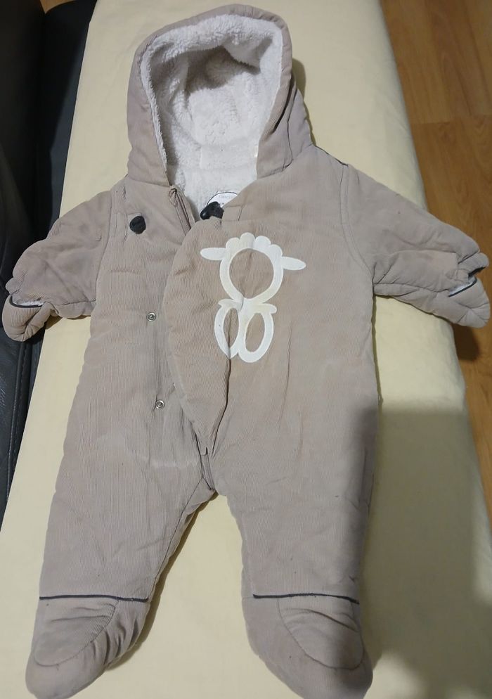 Combinaison bébé mixte beige Obaïbi 3-6 mois