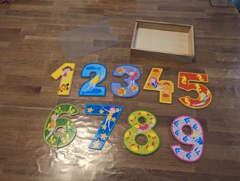 Lot de puzzles chiffres en bois