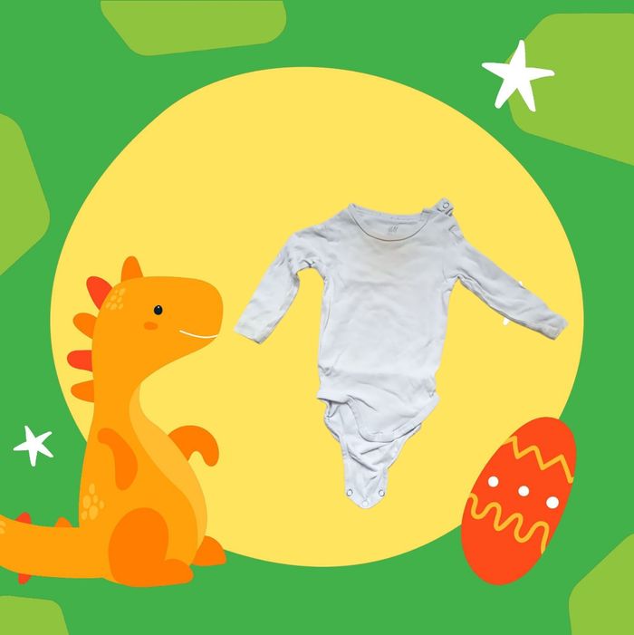 body bébé fille H&M blanc à manches longues taille 4-6 mois