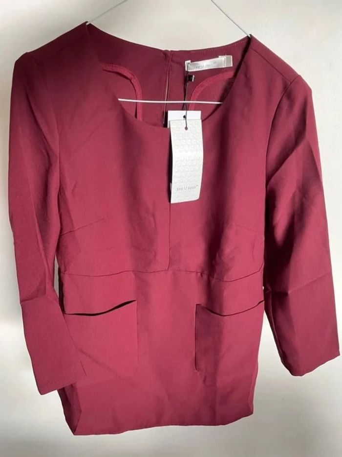 Blouse bordeaux magnifique - photo numéro 2