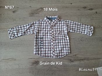 🌷N°67🌷Chemise Longues Manches - Graine de Kid - 18 Mois🌷