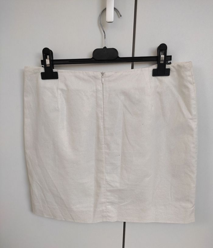 Jupe en lin ivoire & dorée – Les Petites Bombes LPB – T. S / 36 - photo numéro 2