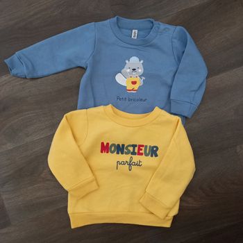 Lot de 2 sweat-shirts Npo Baby, 6 mois