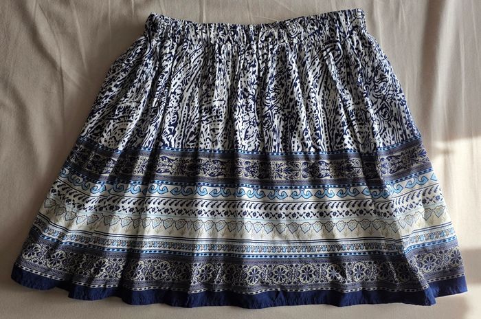 It Hippie Jupe courte bohème bleue et blanche - Taille S/M - photo numéro 2