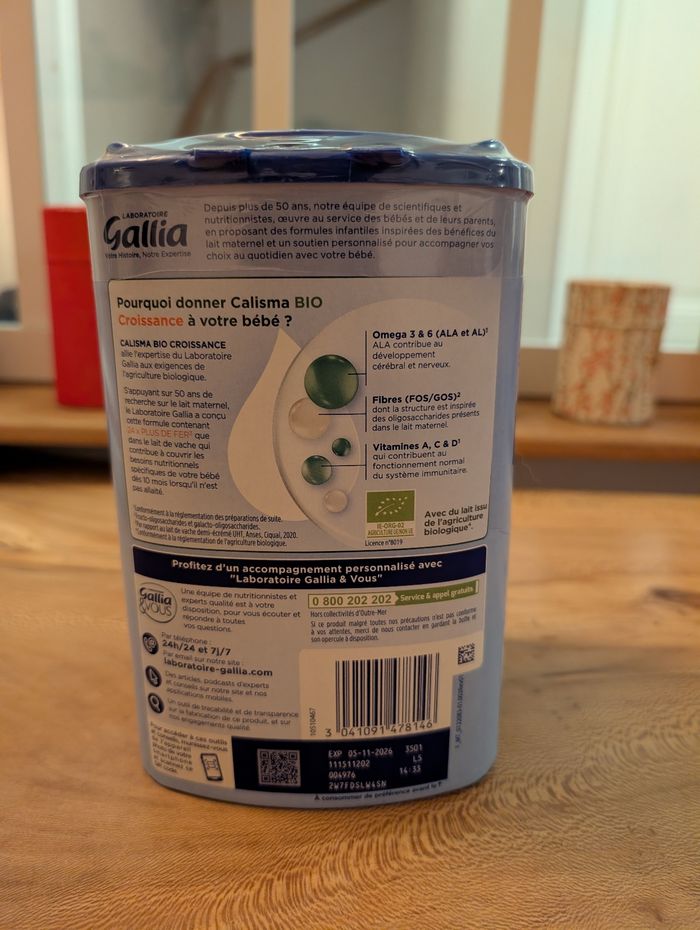 Lait Gallia Calisma Bio Croissance NEUF - photo numéro 3