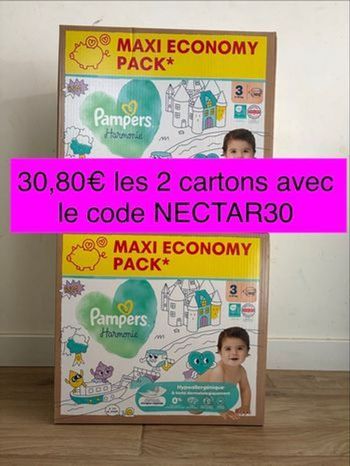 204 couches Pampers harmonie taille 3