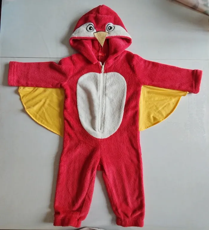 Combinaison pilou-pilou hiver doux chaude déguisement oiseaux perroquet 24 mois 2 ans