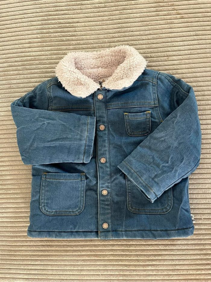 Veste en jean à fourrure