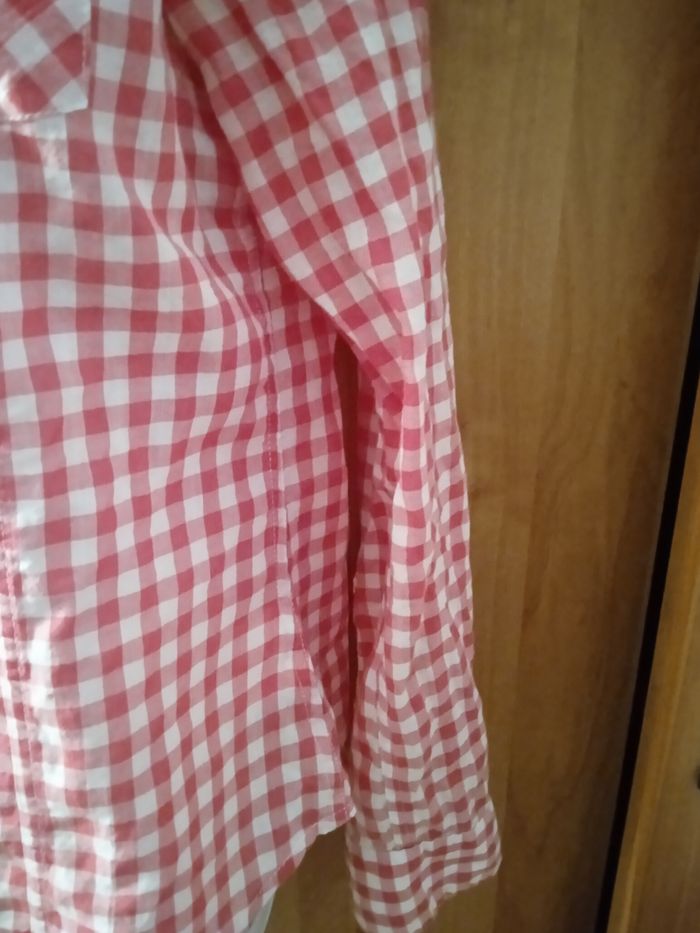 Chemisier manches longues Gap A carreaux rouge et blanc taille M tbe - photo numéro 7