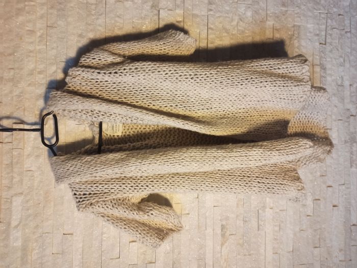 Gilet Femme Grosse Maille Crème Taille Unique