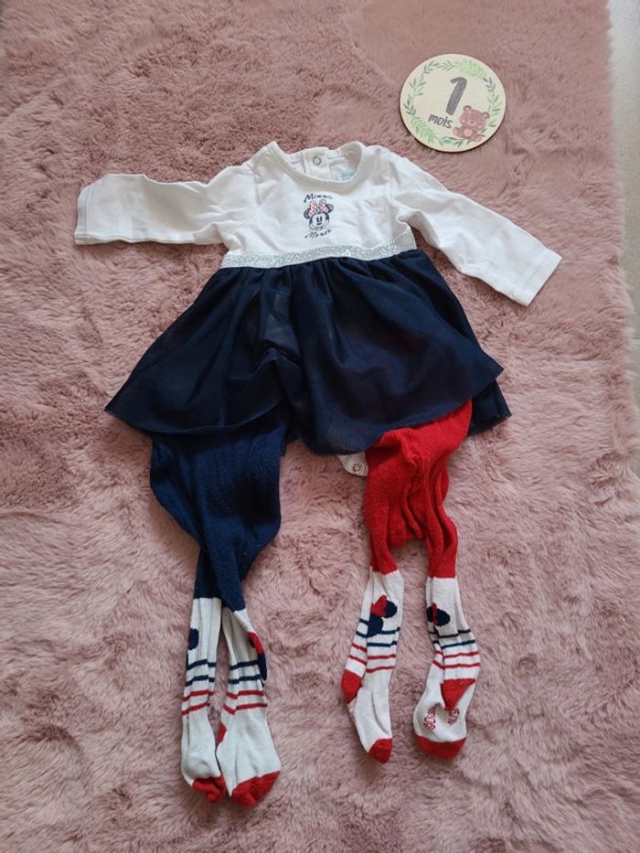 Robe + 2 paires de collants Minnie