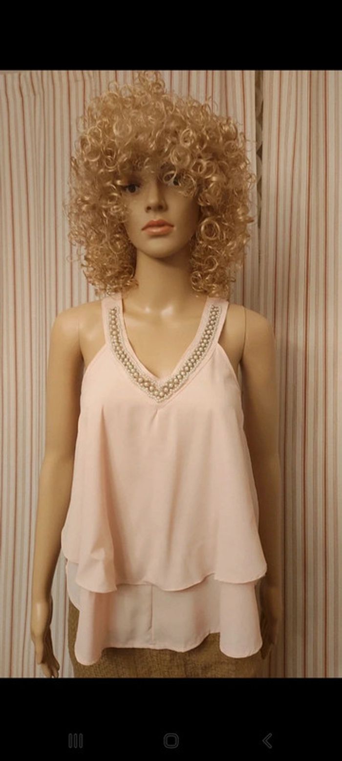 Jolie Debardeur rose Paris et Moi taille S neuf