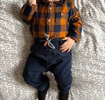 Ensemble chemise & pantalon en daim / Taille 6 mois