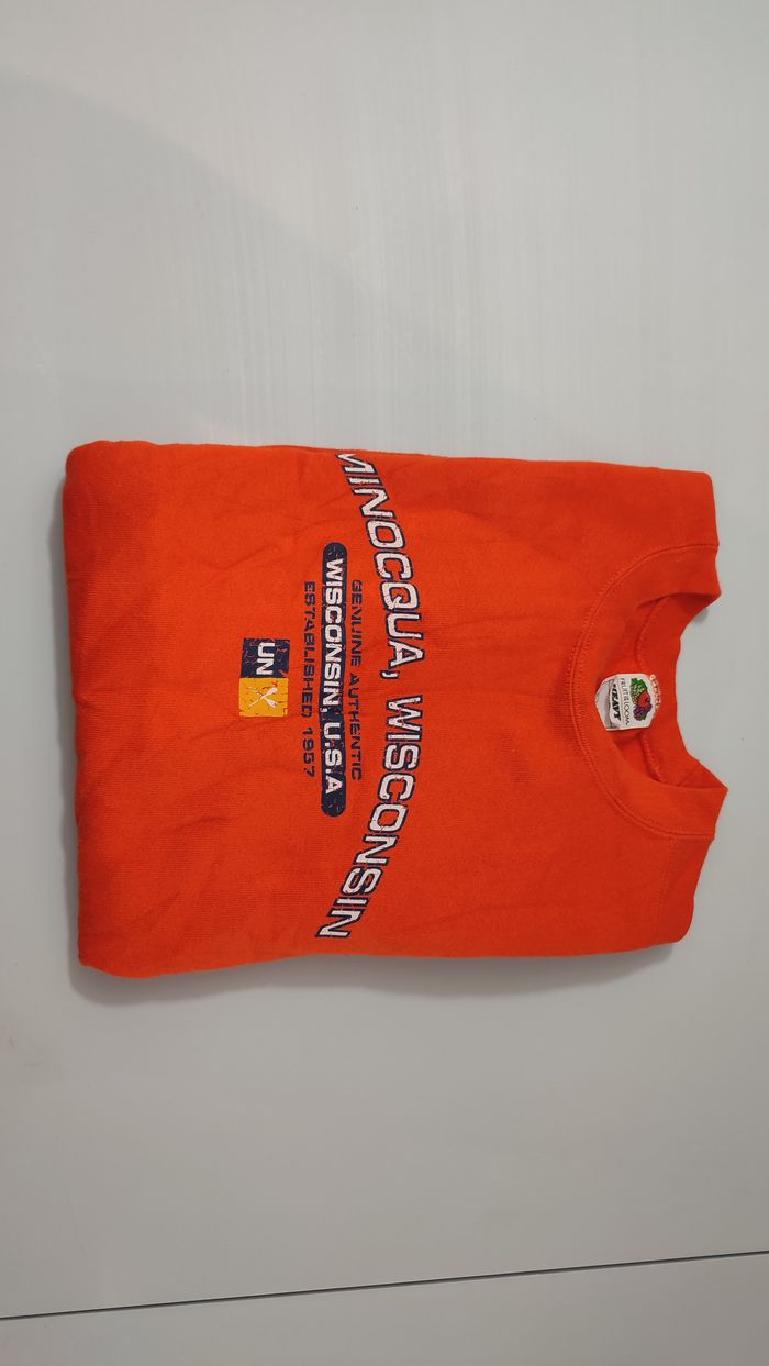 Vêtement homme Sweatshirts Sweats pull orange Fruit of the loom taille L #Retrostreet