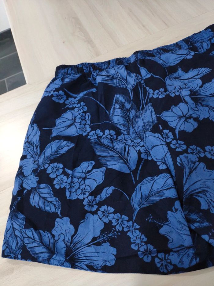 Short de bain motif fleurs bleu Newco taille L - photo numéro 4