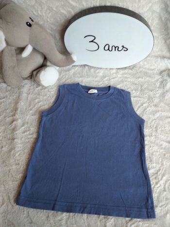 Débardeur tee shirt sans manche Garçon 3 ans 100% coton