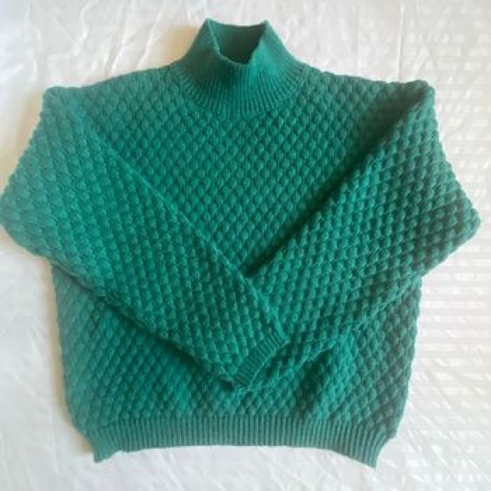 Pull col roulé vert sapin