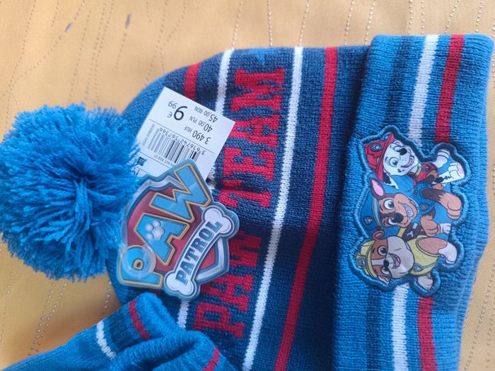 Bonnet + gants pat patrouille 52 cm 3-6 ans Neuf - photo numéro 3