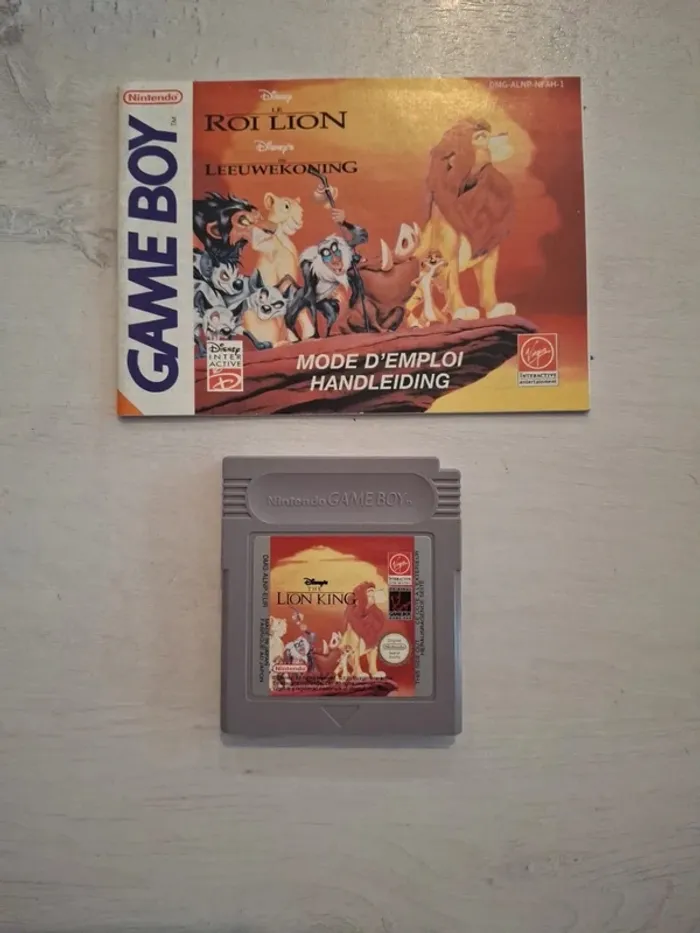 Jeu game boy cartouche le roi lion nintendo avec livret