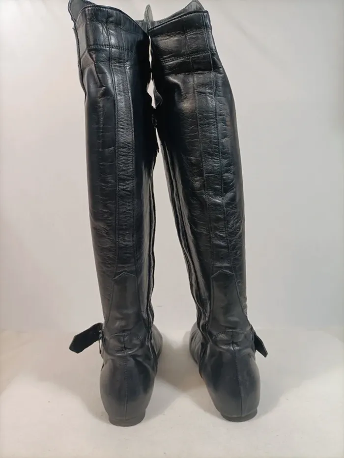 Cuissardes sans talon 37 femme - bottes hautes plates - photo numéro 6