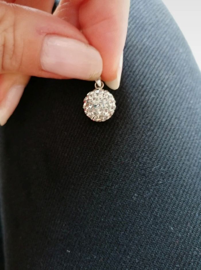 Pendentif à strass en argent véritable - photo numéro 3