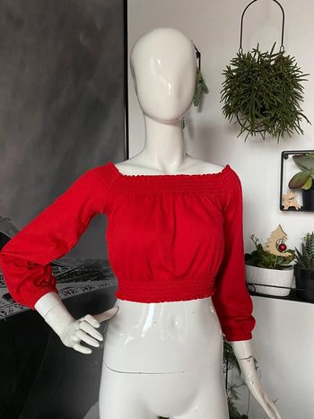 Top court rouge 9% lin