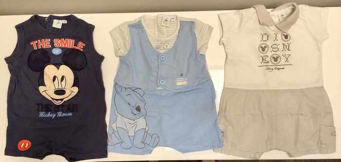 Lot de 3 barboteuses Disney
