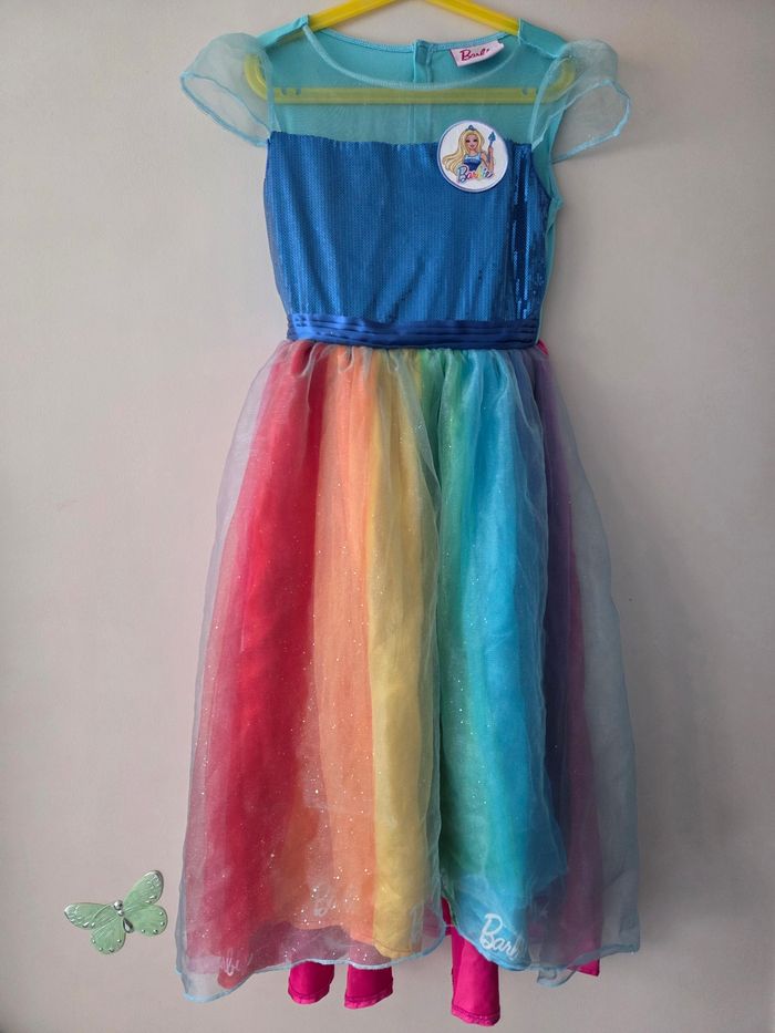 Déguisement / Costume fille Barbie rainbow 8/10 ans