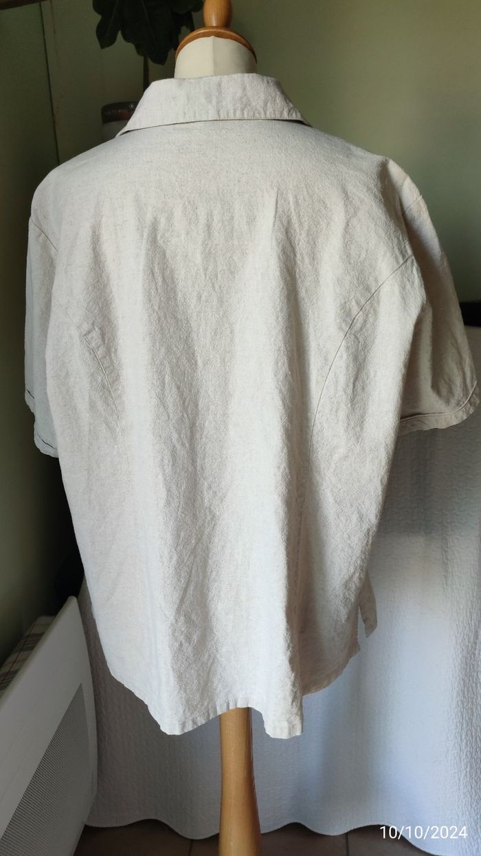 Chemise beige lin & coton JAC-JAC T48 - photo numéro 5