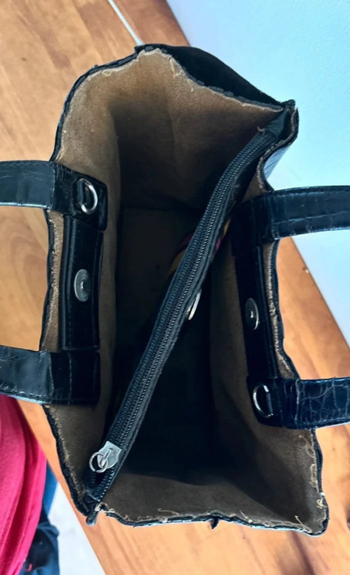 👜 petit sac à main aspect crocco noir - photo numéro 3